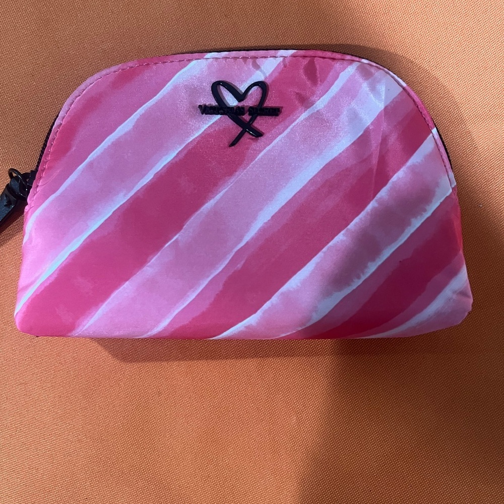 6/$25 Victoria's Secret Pink Striped Cosmetic Bag NWOT - Picture 2 of 5
